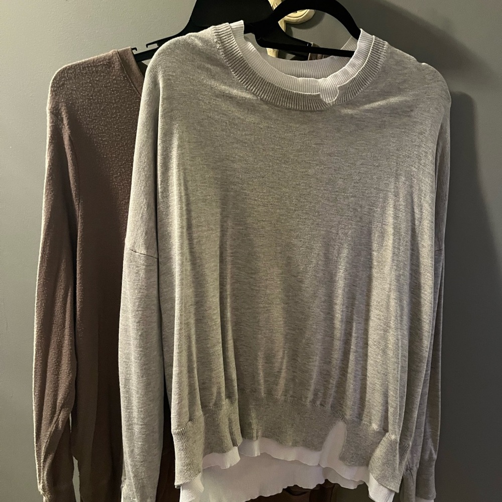 Two Women's 1X Sweaters (philosophy and Sweet Rome)